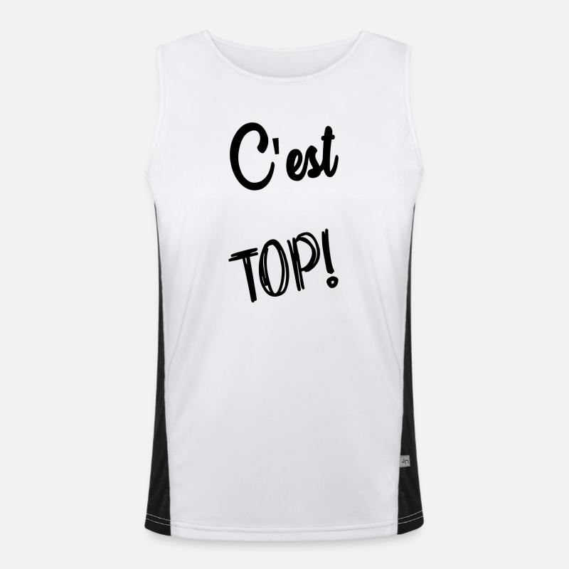 TOP. HUMOUR. DEVISE. CITATION. MESSAGE. RETRAITE. Débardeur respirant contrasté Homme 