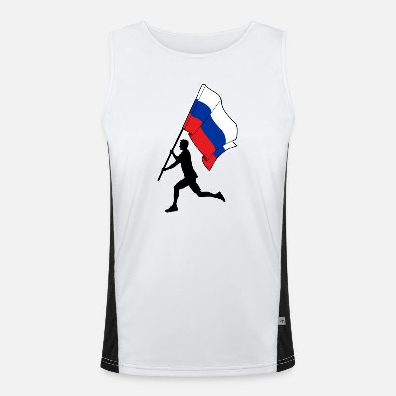 Drapeau Russie Homme Courir Débardeur respirant contrasté Homme 
