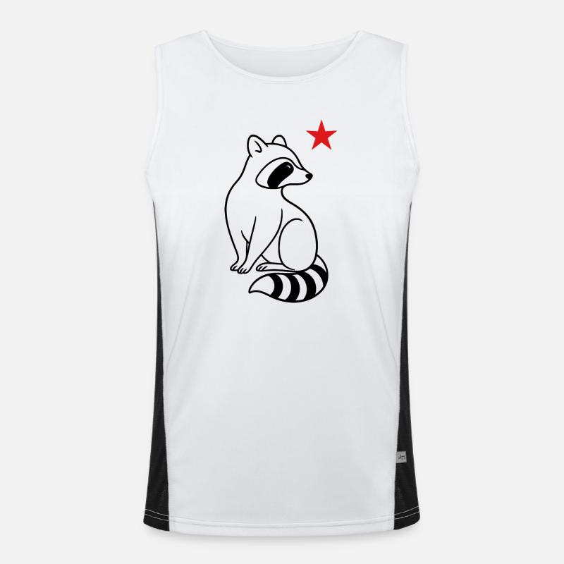 Minimalistischer Weihnachts Waschbär Funktionelles Kontrast-Tank Top für Männer 