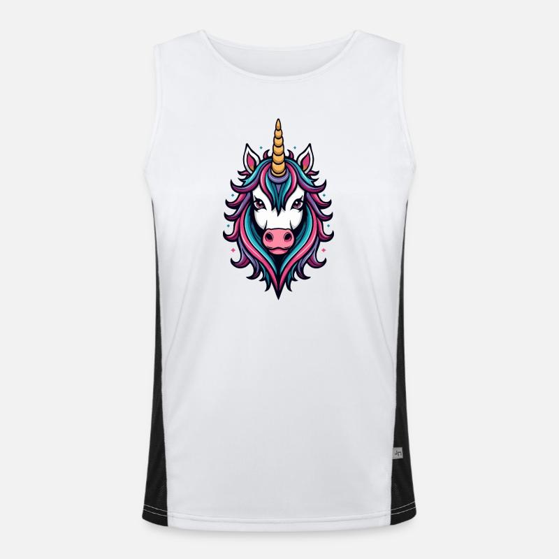 Wilde Einhorn Neon-Pracht Funktionelles Kontrast-Tank Top für Männer 
