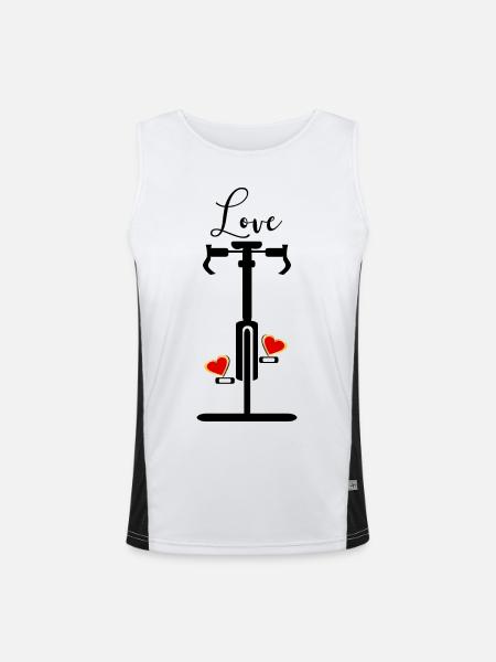 Love Cycling Heart - Men's Functional Contrast Tank Top - white/black