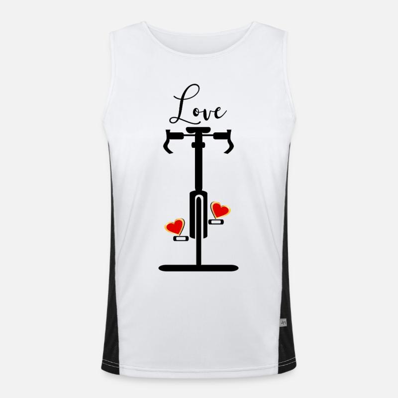 Liebe das Radsportherz Funktionelles Kontrast-Tank Top für Männer 