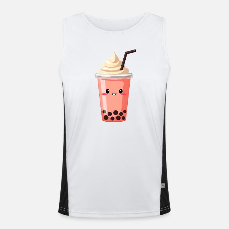 Bubble Tea Funktionelles Kontrast-Tank Top für Männer 