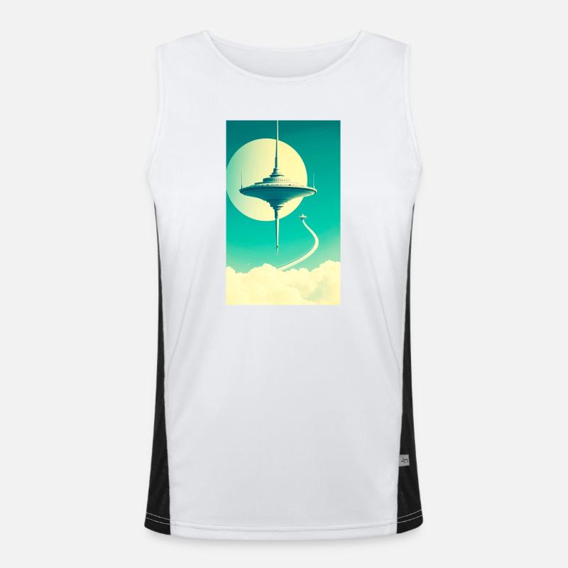Cities Begin to Float Above the Clouds Men's Functional Contrast Tank Top 