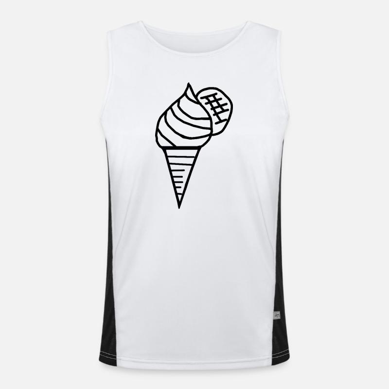 Eis  Eiscreme 60er Retro Eiswaffel Kinder - Men's Functional Contrast Tank Top  - white/black