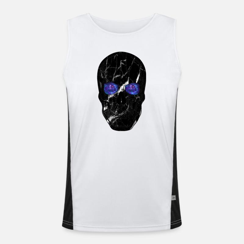Cosmic skull with galaxy eyes Men's Functional Contrast Tank Top 