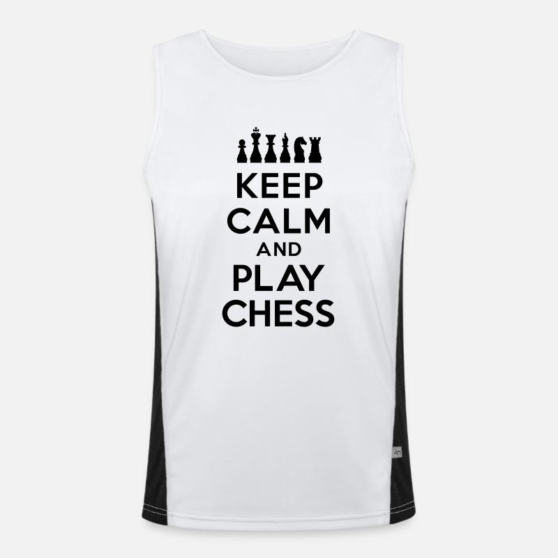 Keep calm and play Chess Men's Functional Contrast Tank Top 