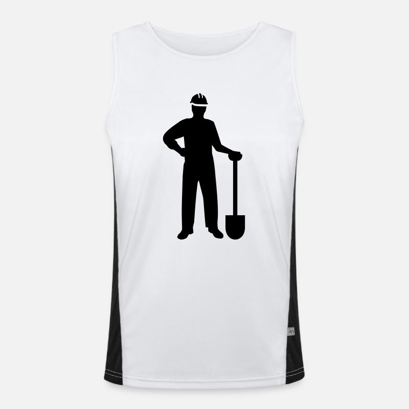 Construction worker - Men's Functional Contrast Tank Top  - white/black