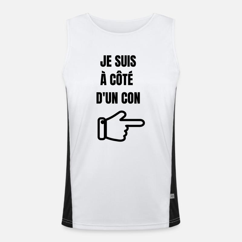 Ich bin neben einem Idioten Funktionelles Kontrast-Tank Top für Männer 