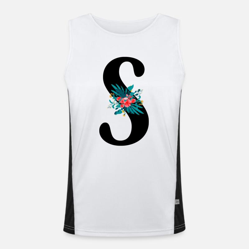 Buchstabe S geblümt Funktionelles Kontrast-Tank Top für Männer 