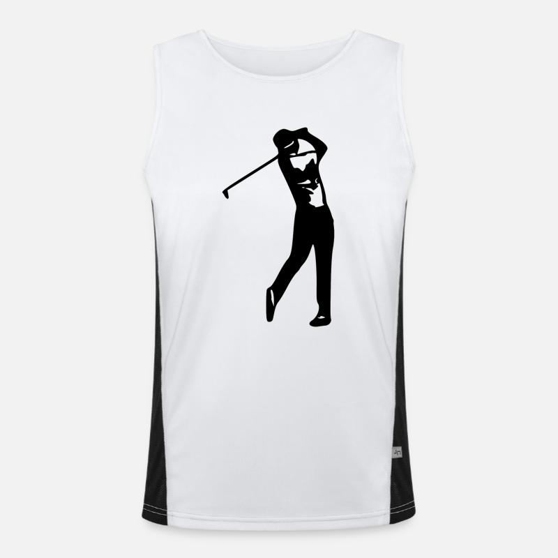 Golfer-Silhouette Funktionelles Kontrast-Tank Top für Männer 