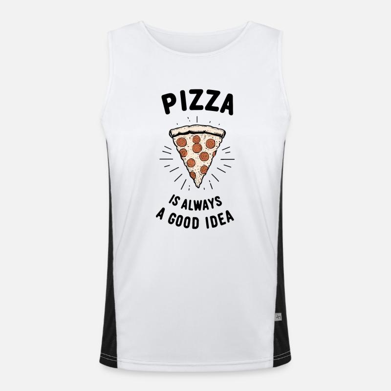 Pizza is Always a Good Idea Men's Functional Contrast Tank Top 