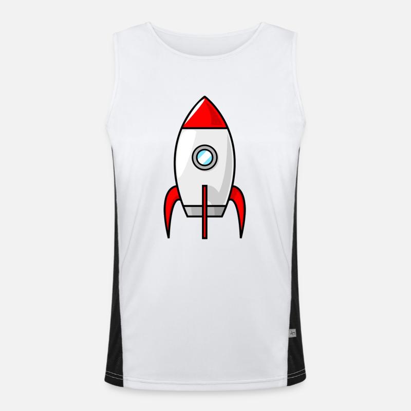 Rocket Rocket Space Shuttle UFO Spacecraft Moon Men's Functional Contrast Tank Top 