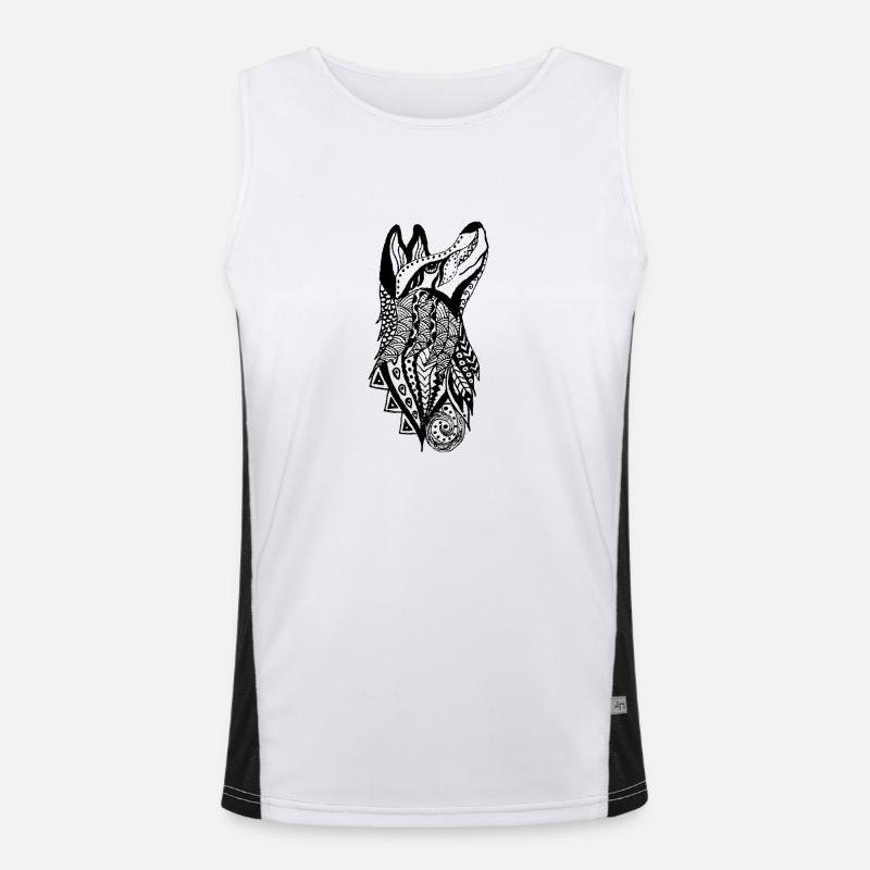Wolf Funktionelles Kontrast-Tank Top für Männer 
