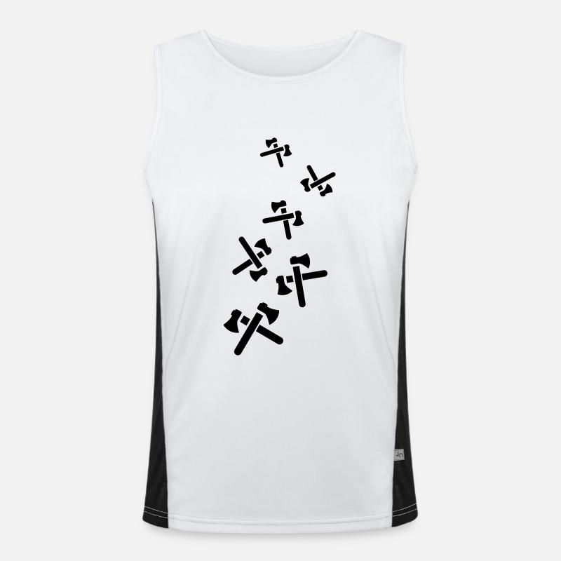 Axe icon - Men's Functional Contrast Tank Top  - white/black