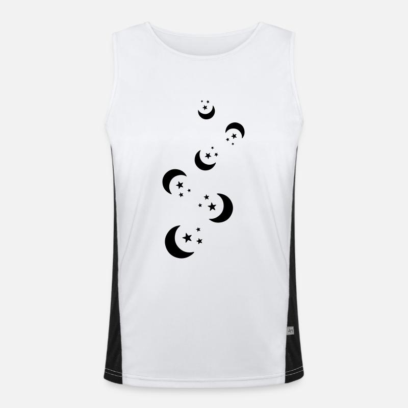 Moon icon icon - Men's Functional Contrast Tank Top - white/black