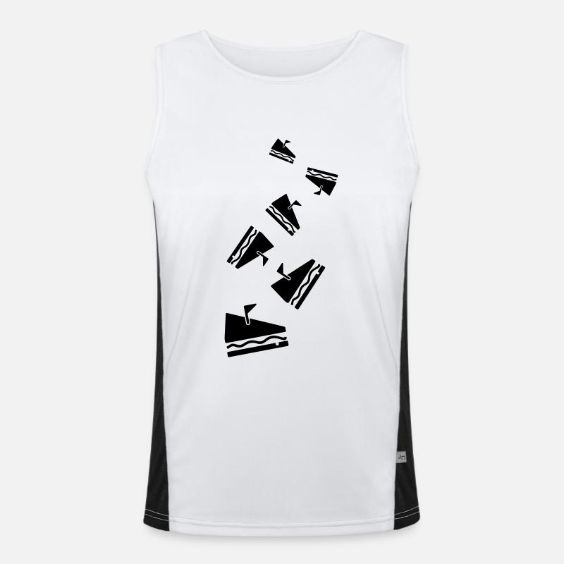 Käse Symbol Cheese - Men's Functional Contrast Tank Top  - white/black