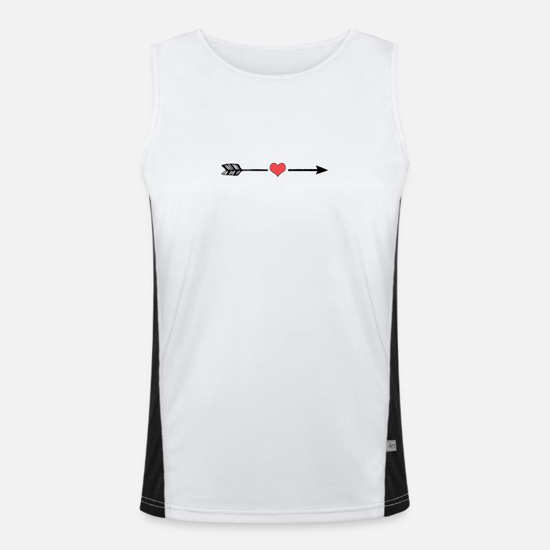 Herz und Pfeil Funktionelles Kontrast-Tank Top für Männer 