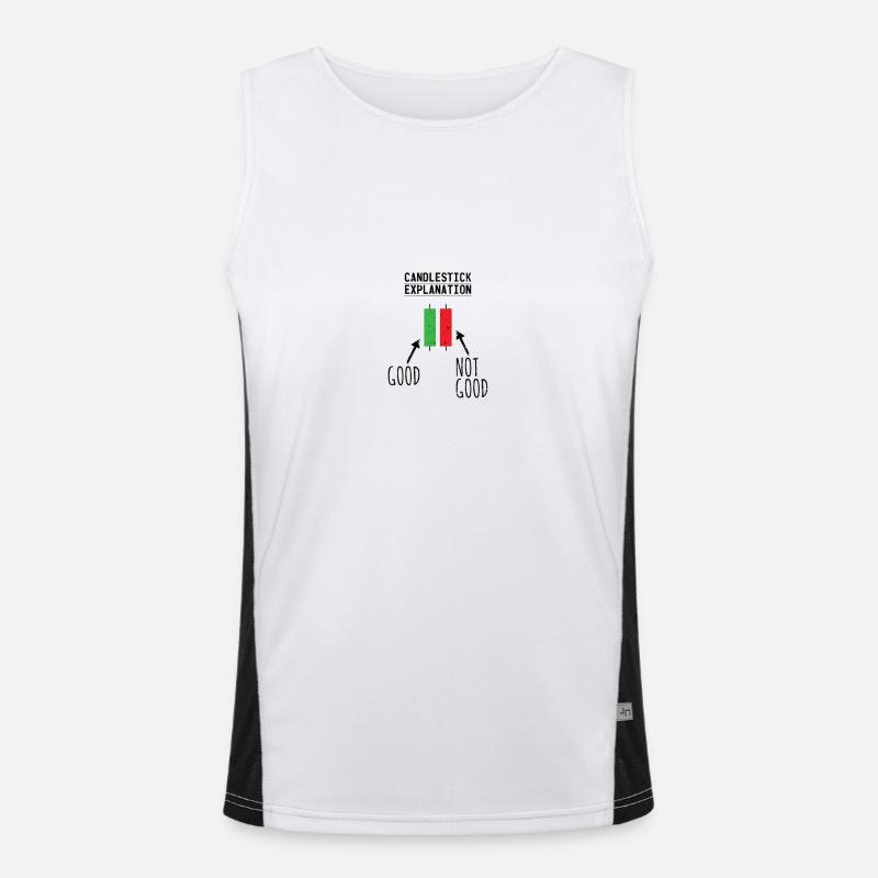 Candlestick Explanation Funny Stock Exchange Design Men's Functional Contrast Tank Top 
