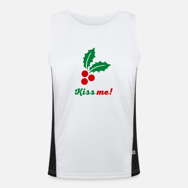 Kiss me - Design de Noël avec gui Débardeur respirant contrasté Homme 