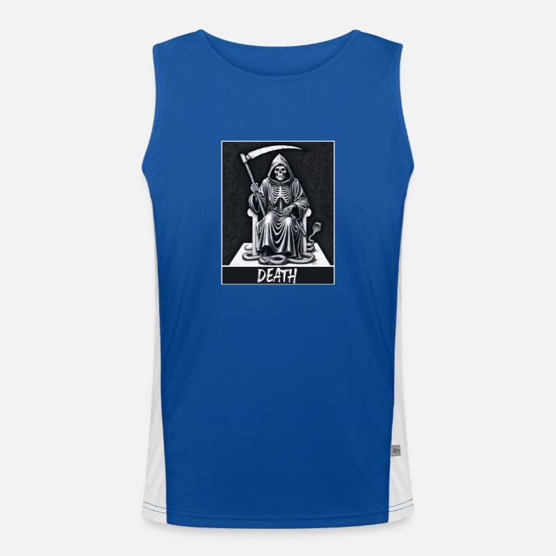 Tarot card death skeleton Magic Men's Functional Contrast Tank Top 