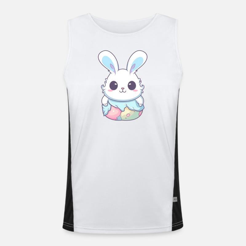 Pastel Easter Bunnies Men's Functional Contrast Tank Top 