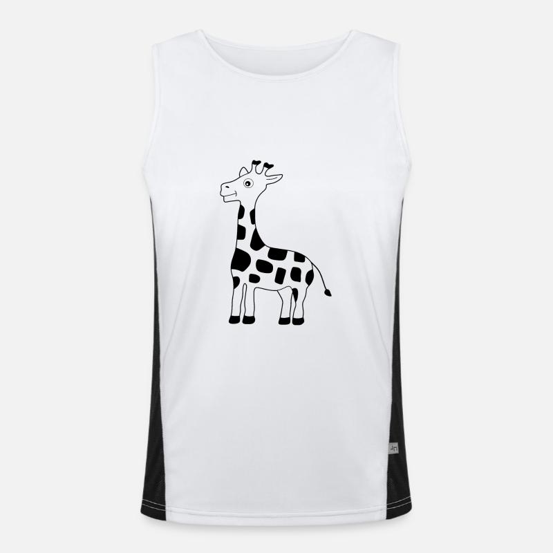 Giraffe schwarz Funktionelles Kontrast-Tank Top für Männer 