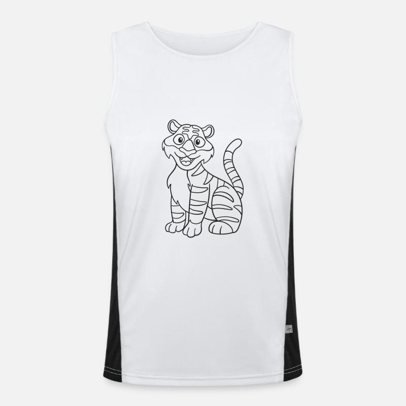Tiger, Katze, Geschenk, Geschenkidee Funktionelles Kontrast-Tank Top für Männer 