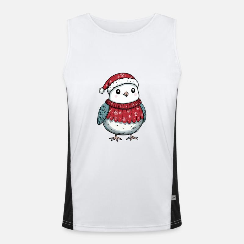 Taube Vogel Weihnachten Comic Funktionelles Kontrast-Tank Top für Männer 