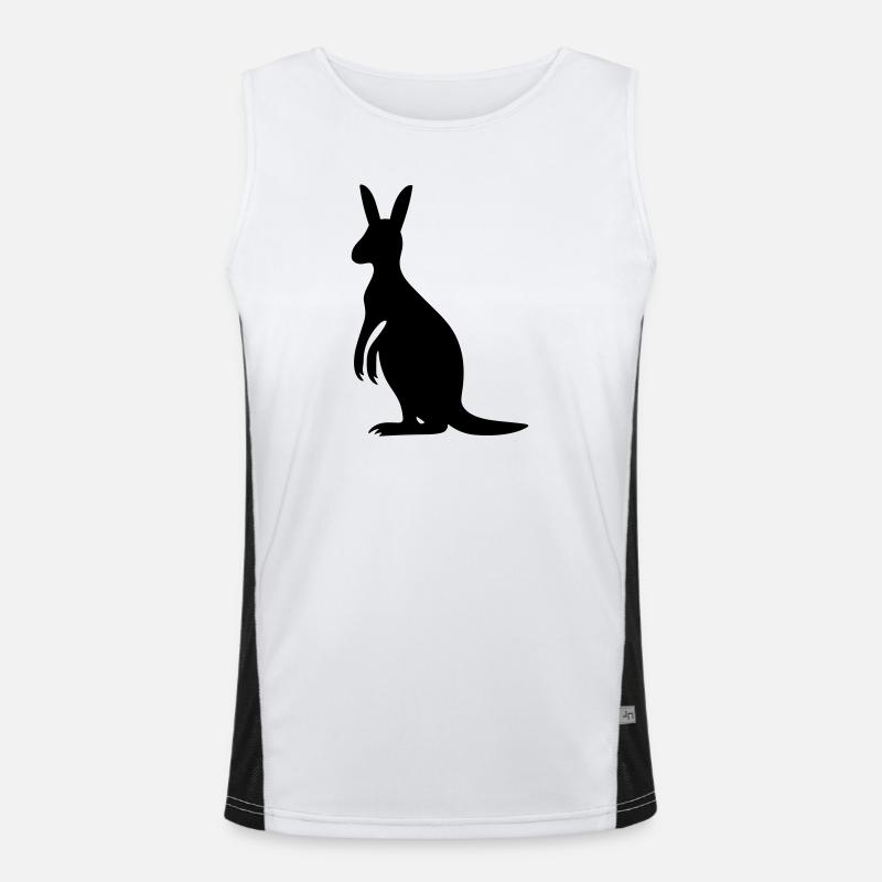 kangaroo - Men's Functional Contrast Tank Top  - white/black