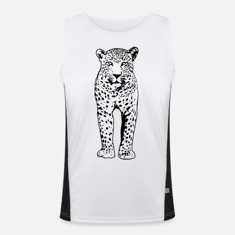 Leopard Funktionelles Kontrast-Tank Top für Männer 
