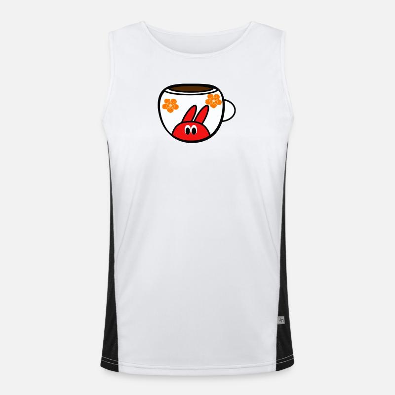 Kaffeezeit Funktionelles Kontrast-Tank Top für Männer 