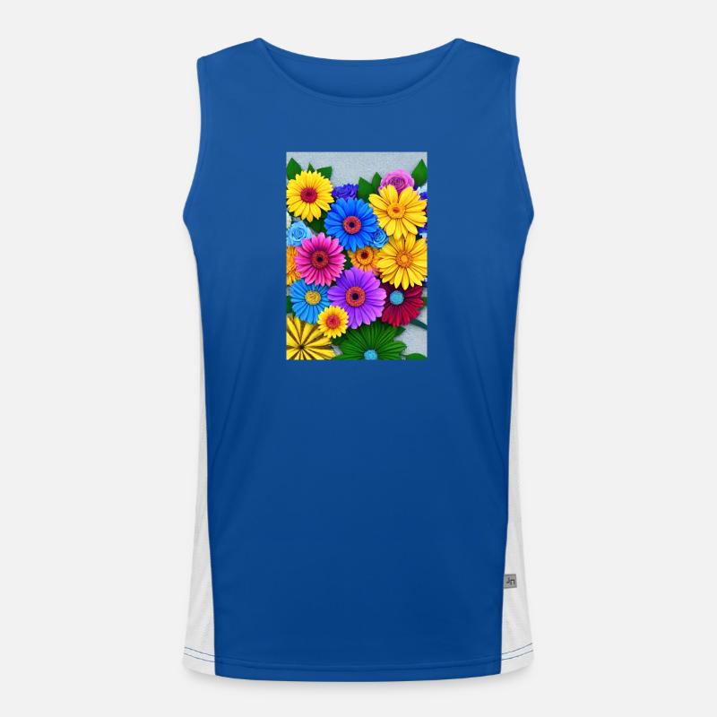 Fleurs multi Débardeur respirant contrasté Homme 