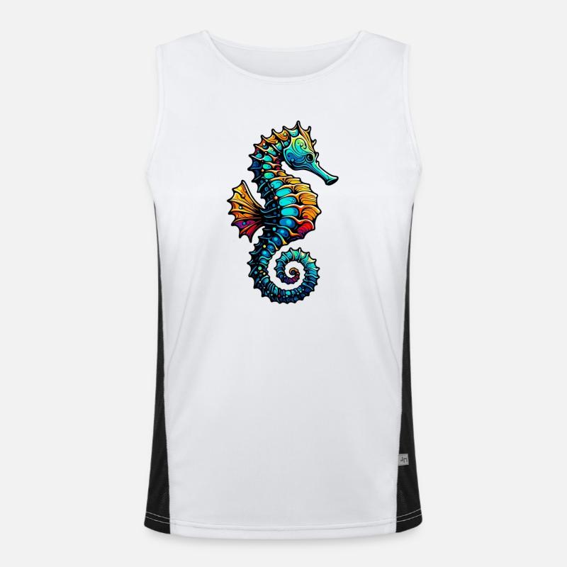 Seepferdchen Funktionelles Kontrast-Tank Top für Männer 