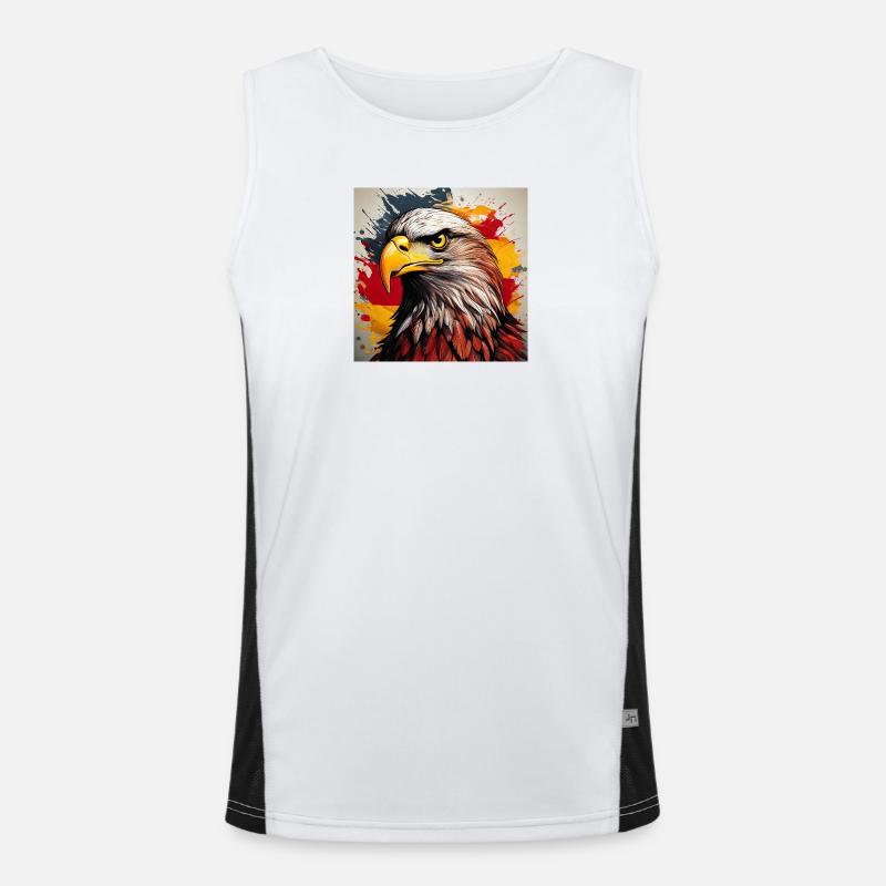 Eagle Head Art Spray Explosion - Men's Functional Contrast Tank Top - white/black