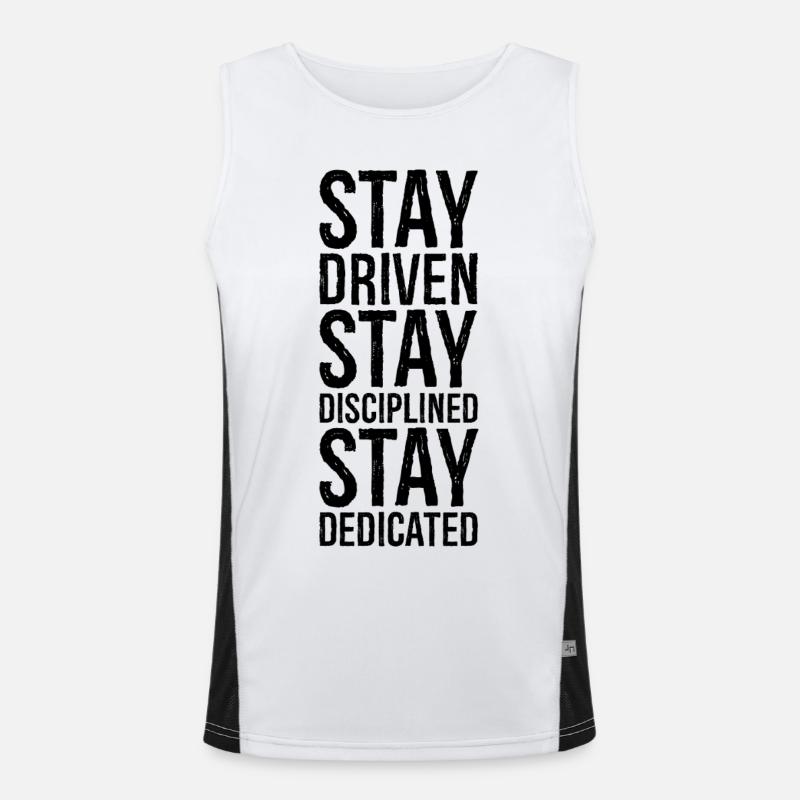 Restez motivé Restez discipliné Restez dévoué Débardeur respirant contrasté Homme 