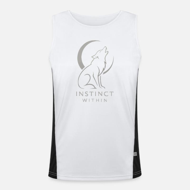 Howling Wolf Moon – Instinct Within - Men's Functional Contrast Tank Top  - white/black