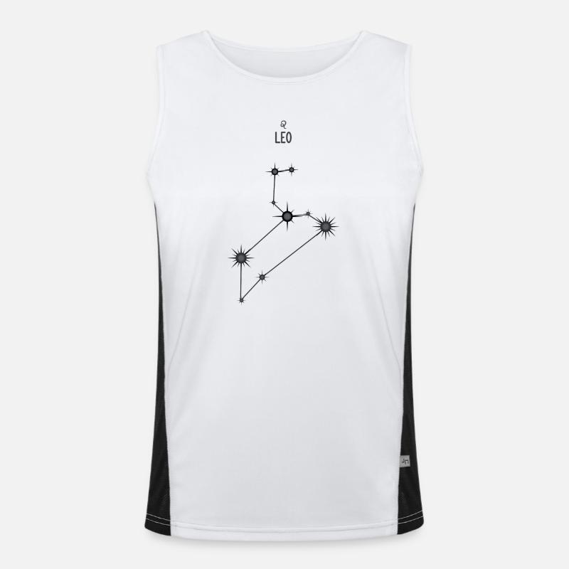 Sternzeichen Löwe Sternbild Sternbild Schwarz & Grau Funktionelles Kontrast-Tank Top für Männer 