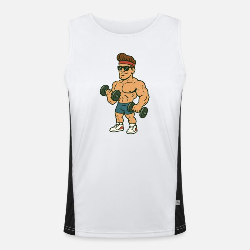 Bodybuilder Comic - Men's Functional Contrast Tank Top  - white/black