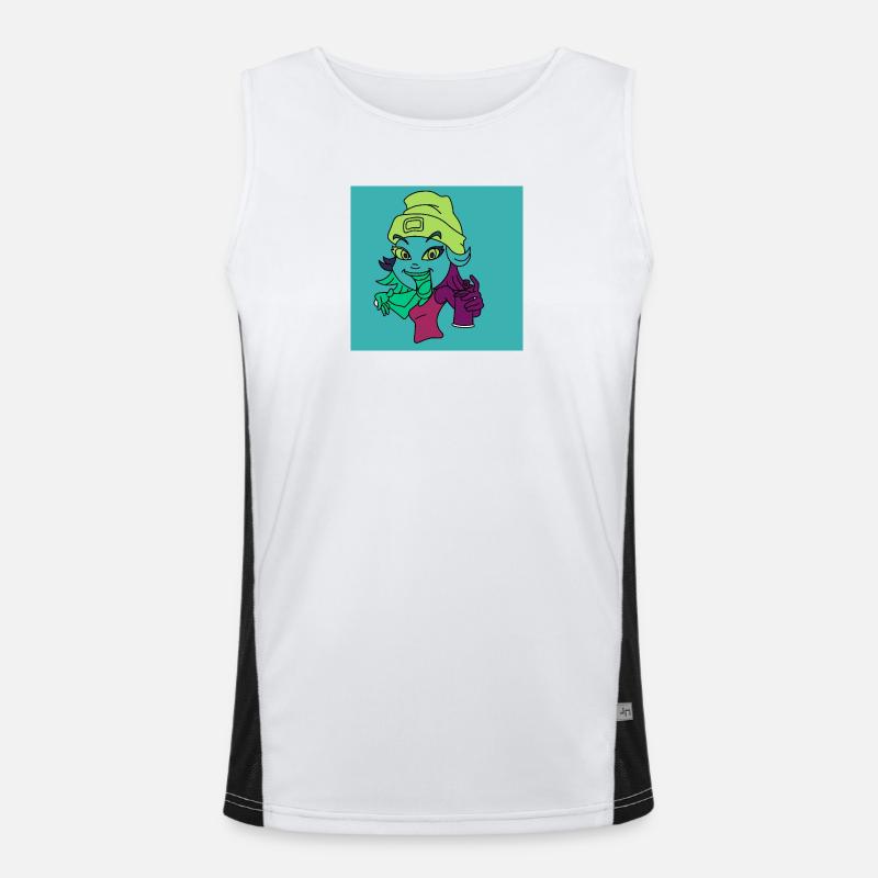 Neon-Graffiti-Maskottchen Funktionelles Kontrast-Tank Top für Männer 