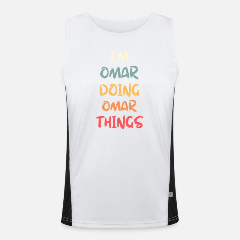 Omar Name Omar Personalized Name First Given Débardeur respirant contrasté Homme 