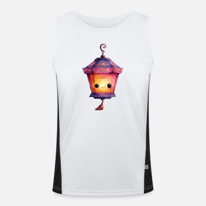 Lumière de lanterne de Kawaii en couleurs pastel Débardeur respirant contrasté Homme 