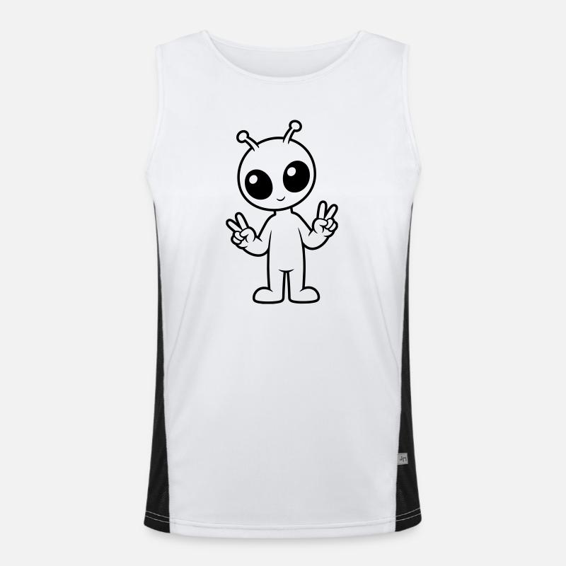 Alien Peace - Men's Functional Contrast Tank Top  - white/black
