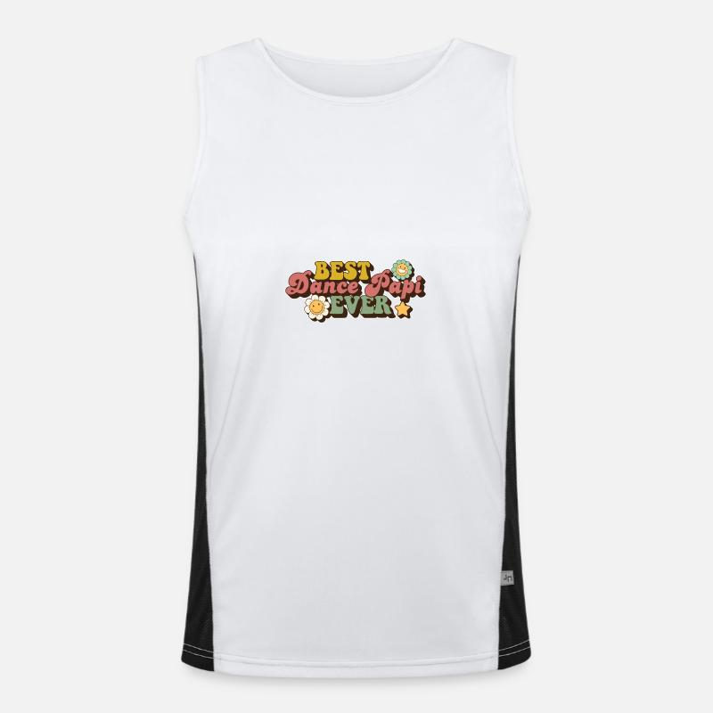 Best Dance Papi Ever Dad - Men's Functional Contrast Tank Top - white/black