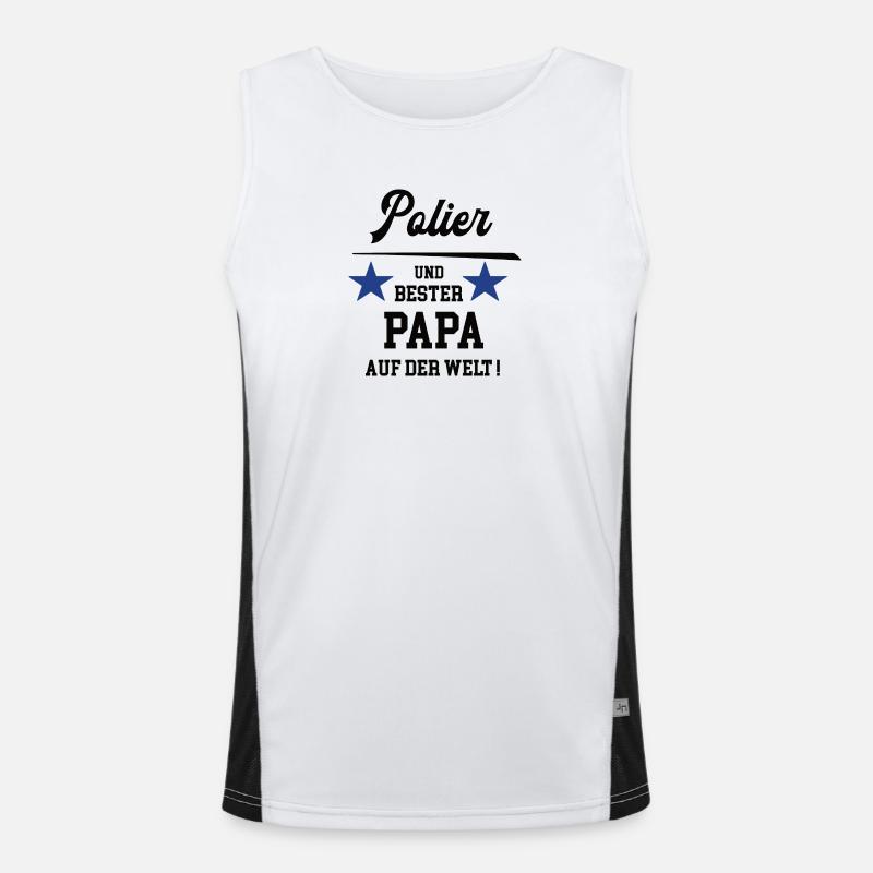 Bester Papa Polier Bau Handwerker Bauleitung Funktionelles Kontrast-Tank Top für Männer 