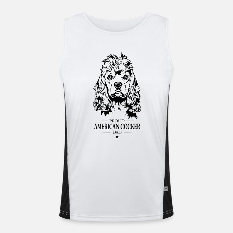 American Cocker Dad Hunde Cocker Spaniel Wilsigns Funktionelles Kontrast-Tank Top für Männer 