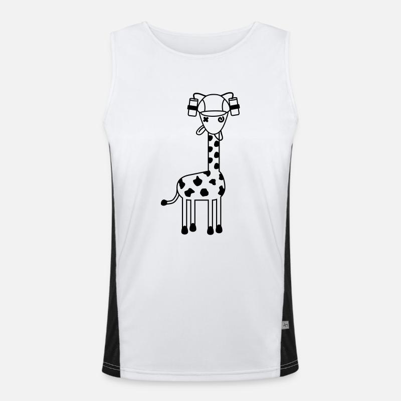Lustige betrunkene Giraffe Bier Helm Comic Tier Funktionelles Kontrast-Tank Top für Männer 