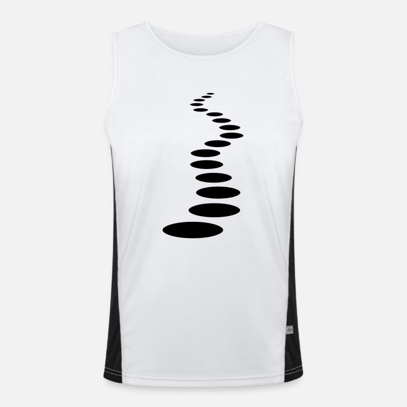 path path line line row art dots pattern ra Men's Functional Contrast Tank Top 