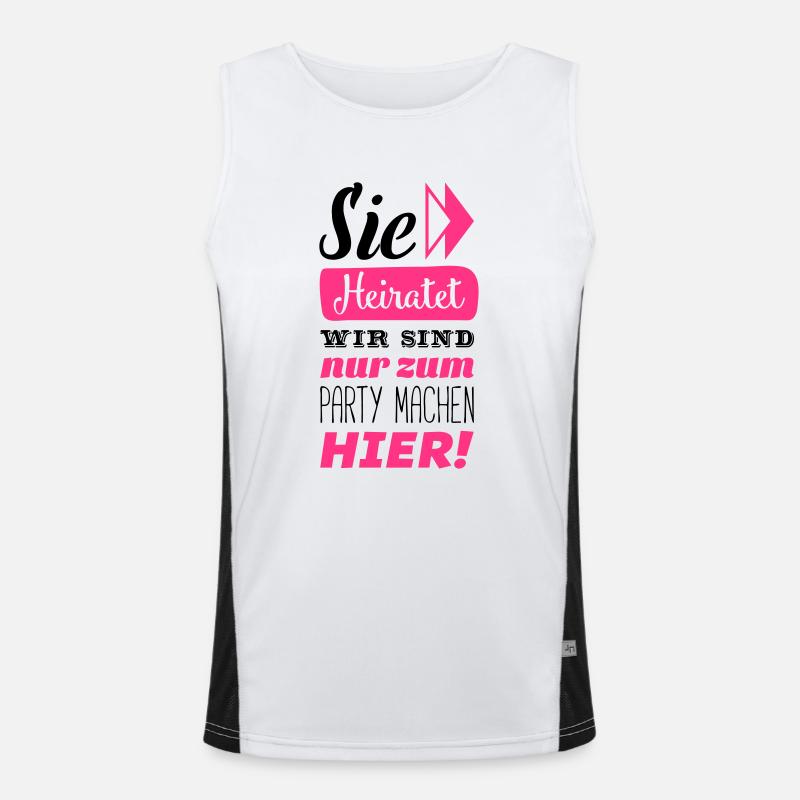 sie heiratet wir hier Funktionelles Kontrast-Tank Top für Männer 