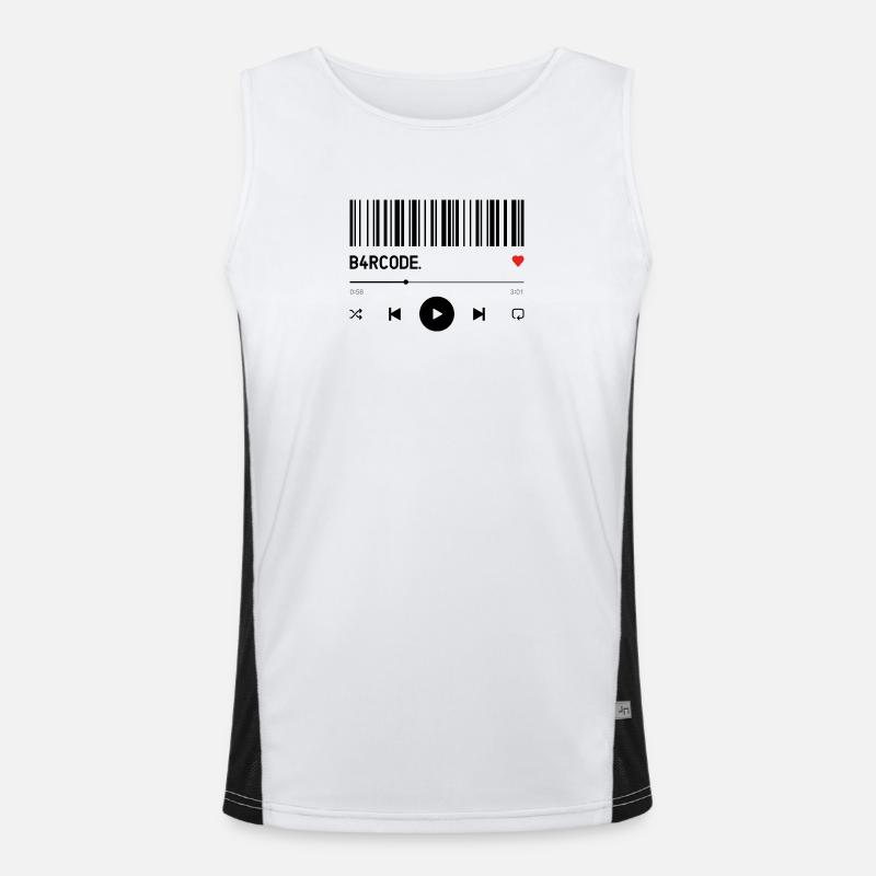 B4RCODE. Chanson noire Débardeur respirant contrasté Homme 